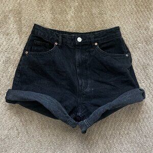 High-Waisted Black Denim Micro Mini Shorts – ZARA USA, Size 6